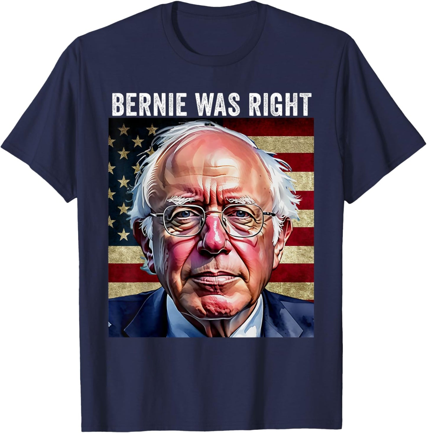 Bernie Sanders Bernie Was Right Indivisible No Kings Protest T-Shirt - T-Shirt | Navy