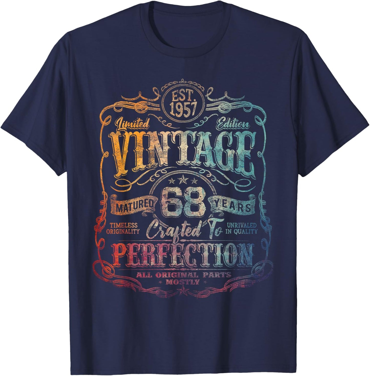 Vintage 1957 Limited Edition Shirt 68 year old 68th Birthday T-Shirt - T-Shirt | Navy