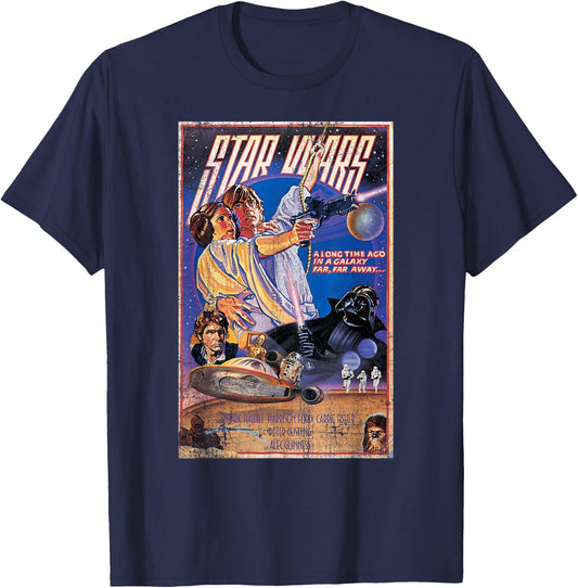 Star Wars Classic Vintage Movie Poster Disney+ T-Shirt - T-Shirt | Navy