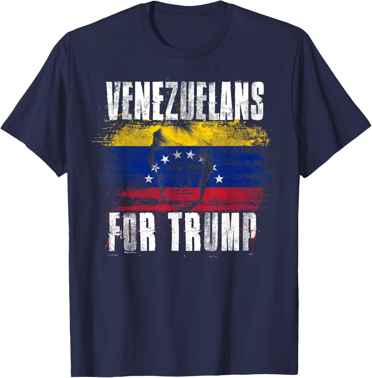 Venezuelan For Trump - American and Venezuela Patriotic T-Shirt - T-Shirt | Navy