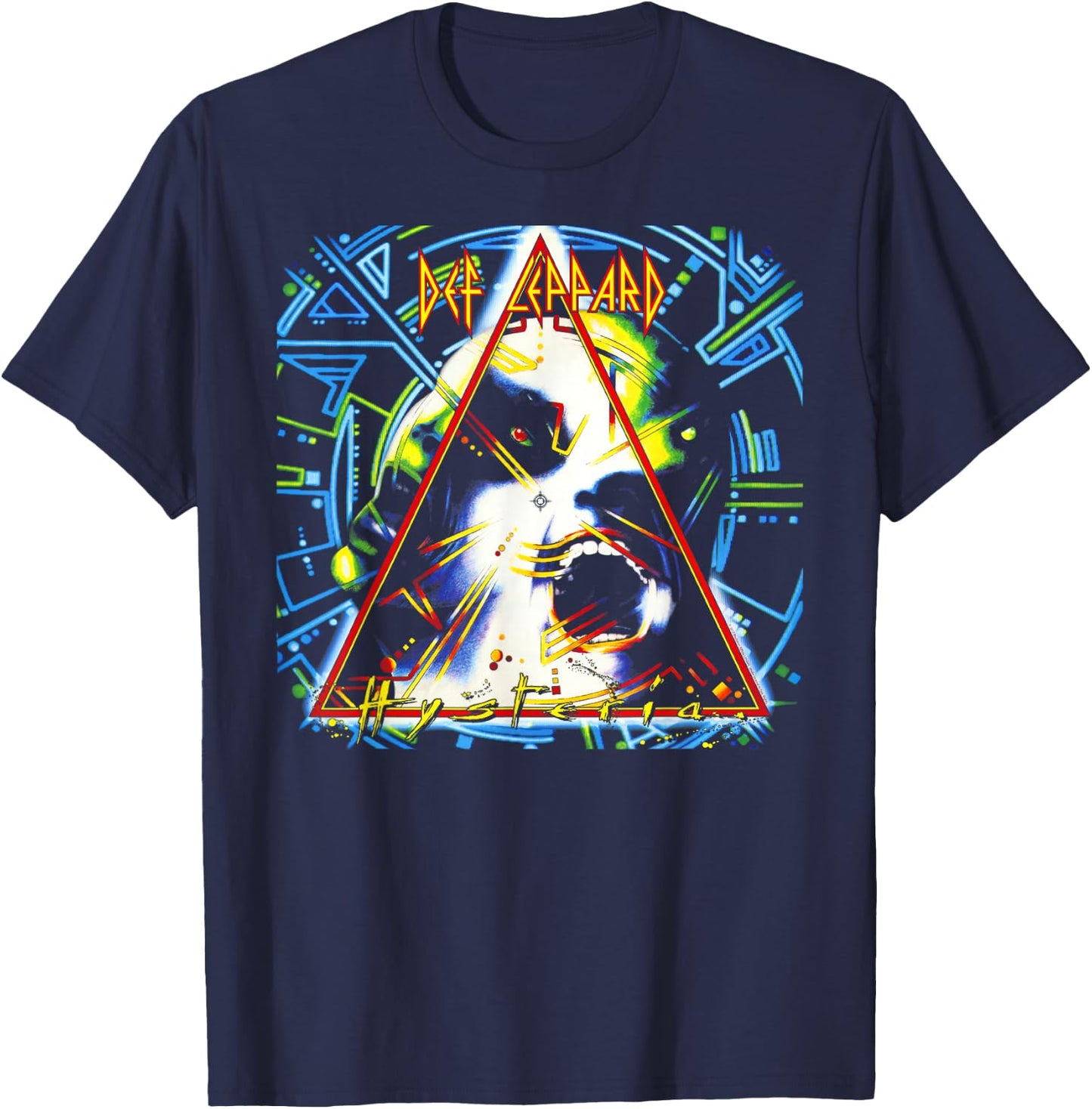 Def Leppard - Hysteria Album Short Sleeve T-Shirt - T-Shirt | Navy