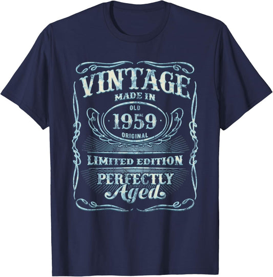 Vintage Original Made In 1959 Classic 66th Birthday T-Shirt - T-Shirt | Navy