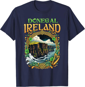 Donegal Ireland Souvenir Sea Cliffs Donegal Vacation Travel T-Shirt - T-Shirt | Navy