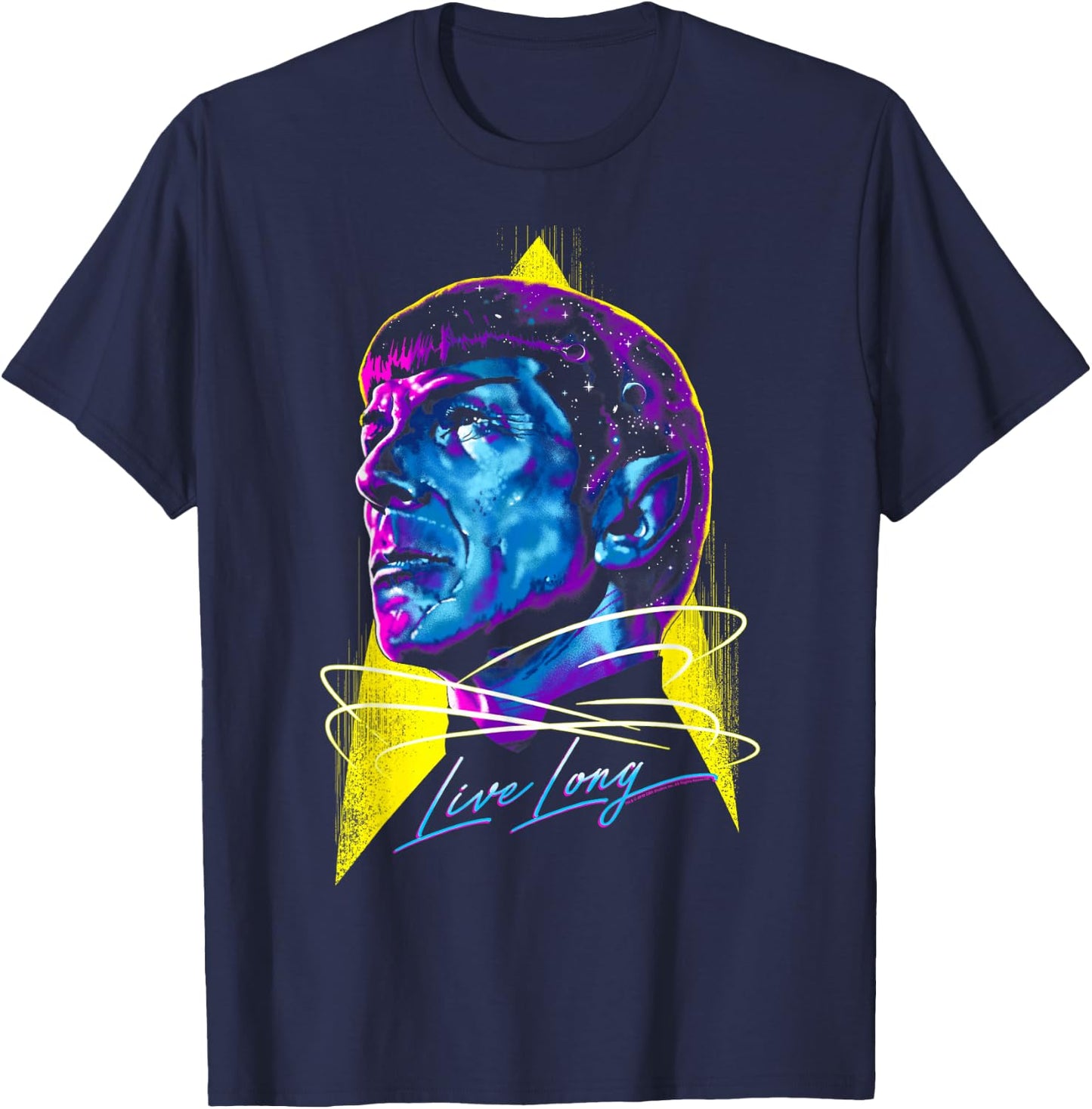Star Trek: The Original Series Live Long Neon Galaxy Spock T-Shirt - T-Shirt | Navy