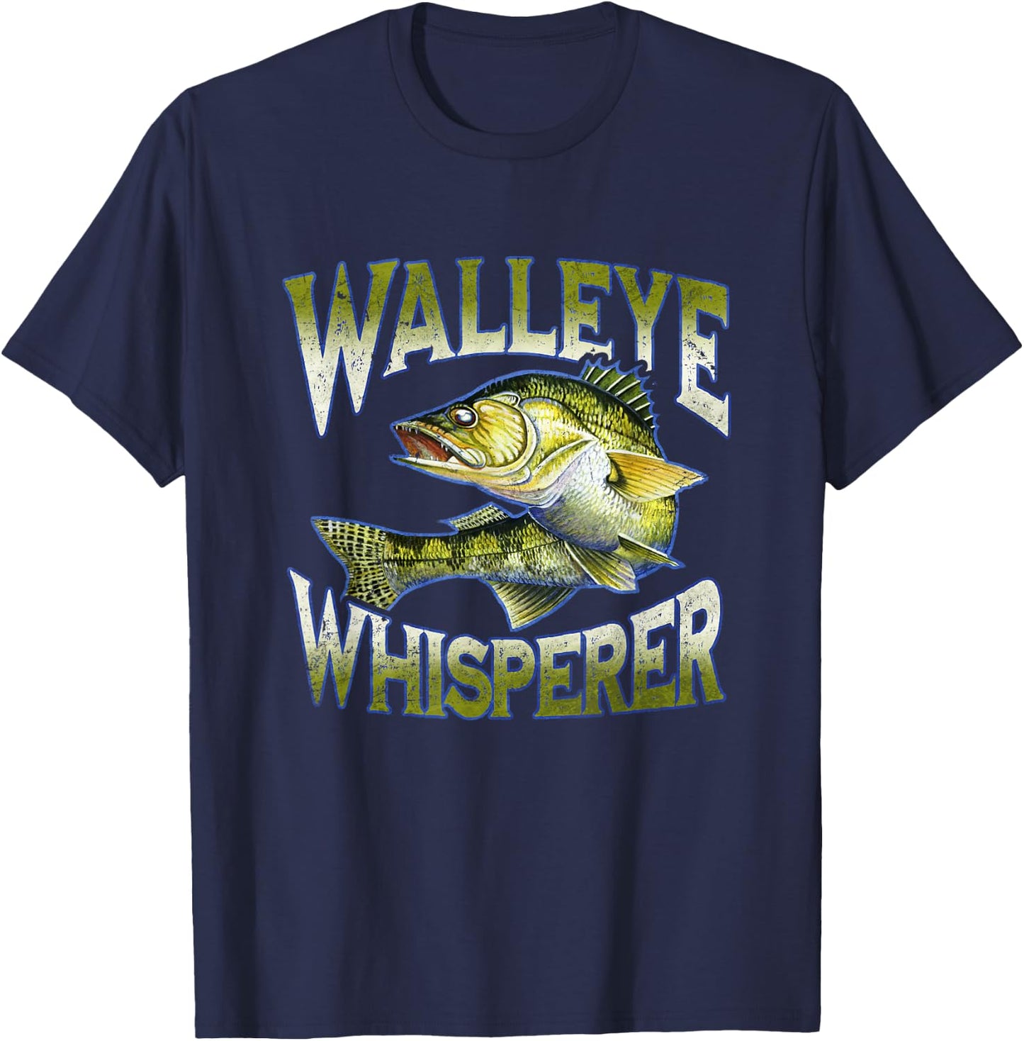 Walleye Whisperer Graphic Fishing Apparel Gift Fisherman T-Shirt - T-Shirt | Navy