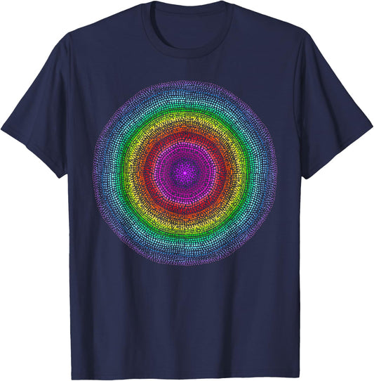 Yoga, mindfulness, and meditation in a vivid mandala T-Shirt - T-Shirt | Navy