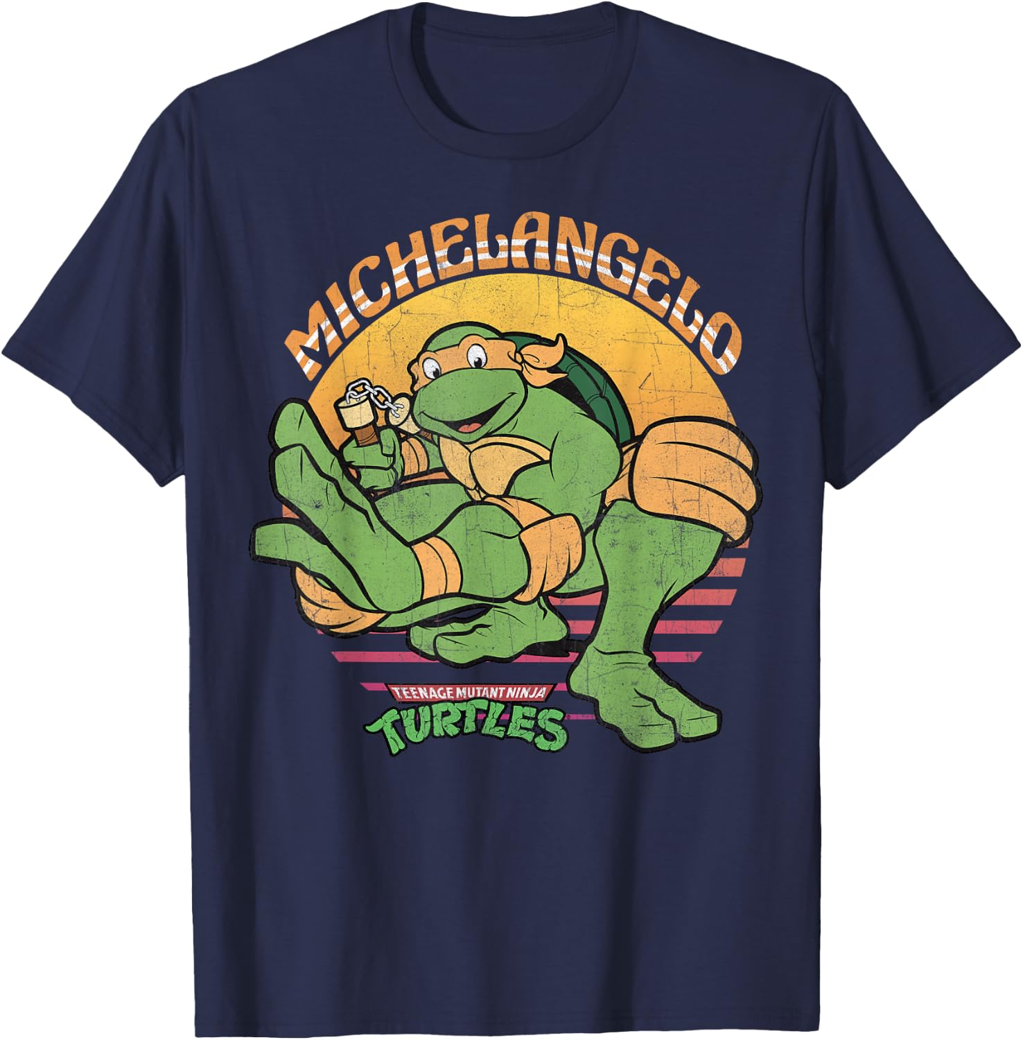 Teenage Mutant Ninja Turtles Michelangelo Sun -Shirt T-Shirt - T-Shirt | Navy