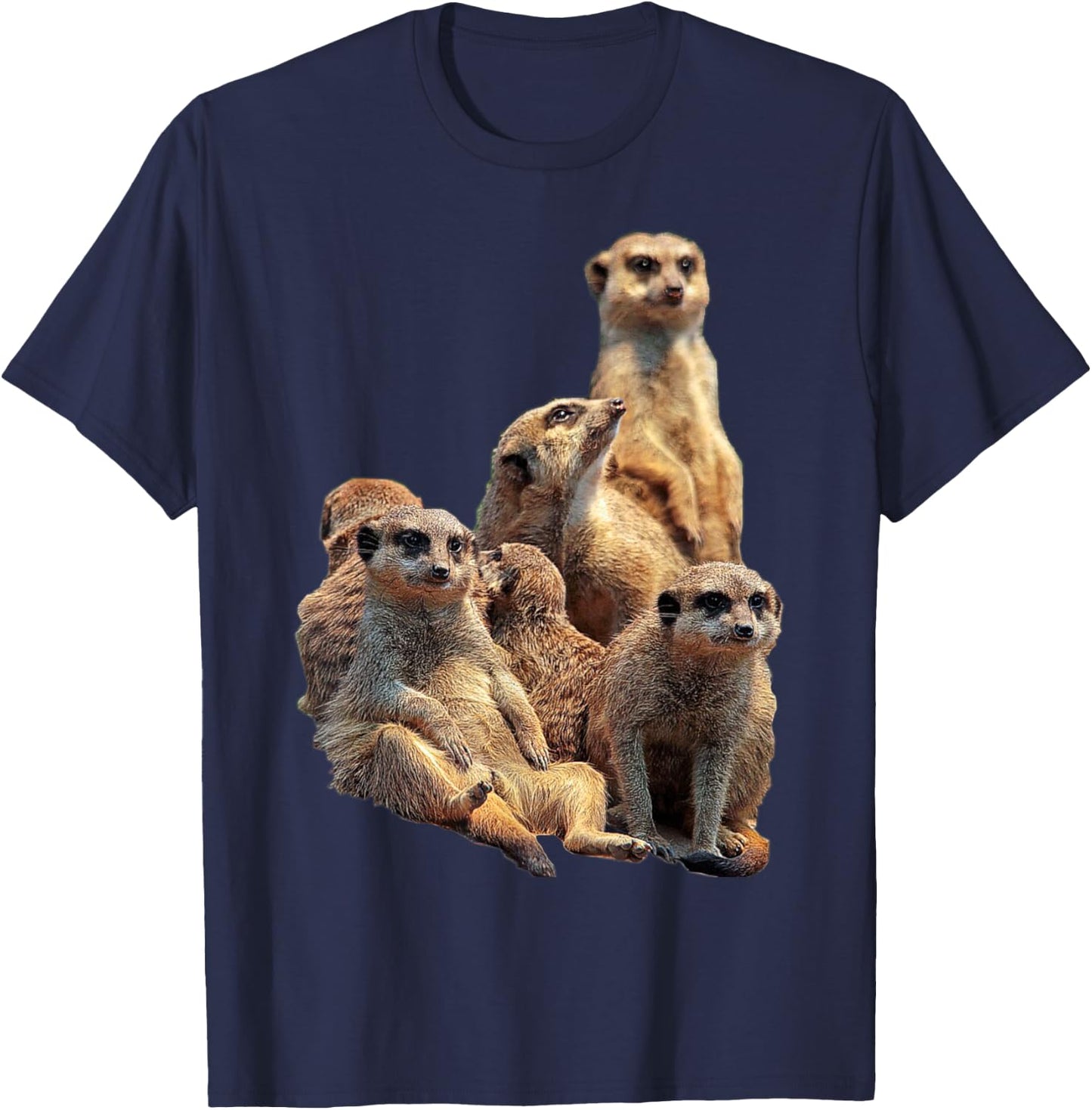 LetterTrunk Meerkat Family in the Kalahari Desert T-Shirt - T-Shirt | Navy