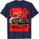 The movie Bullitt muscle car illustration T-Shirt - T-Shirt | Navy