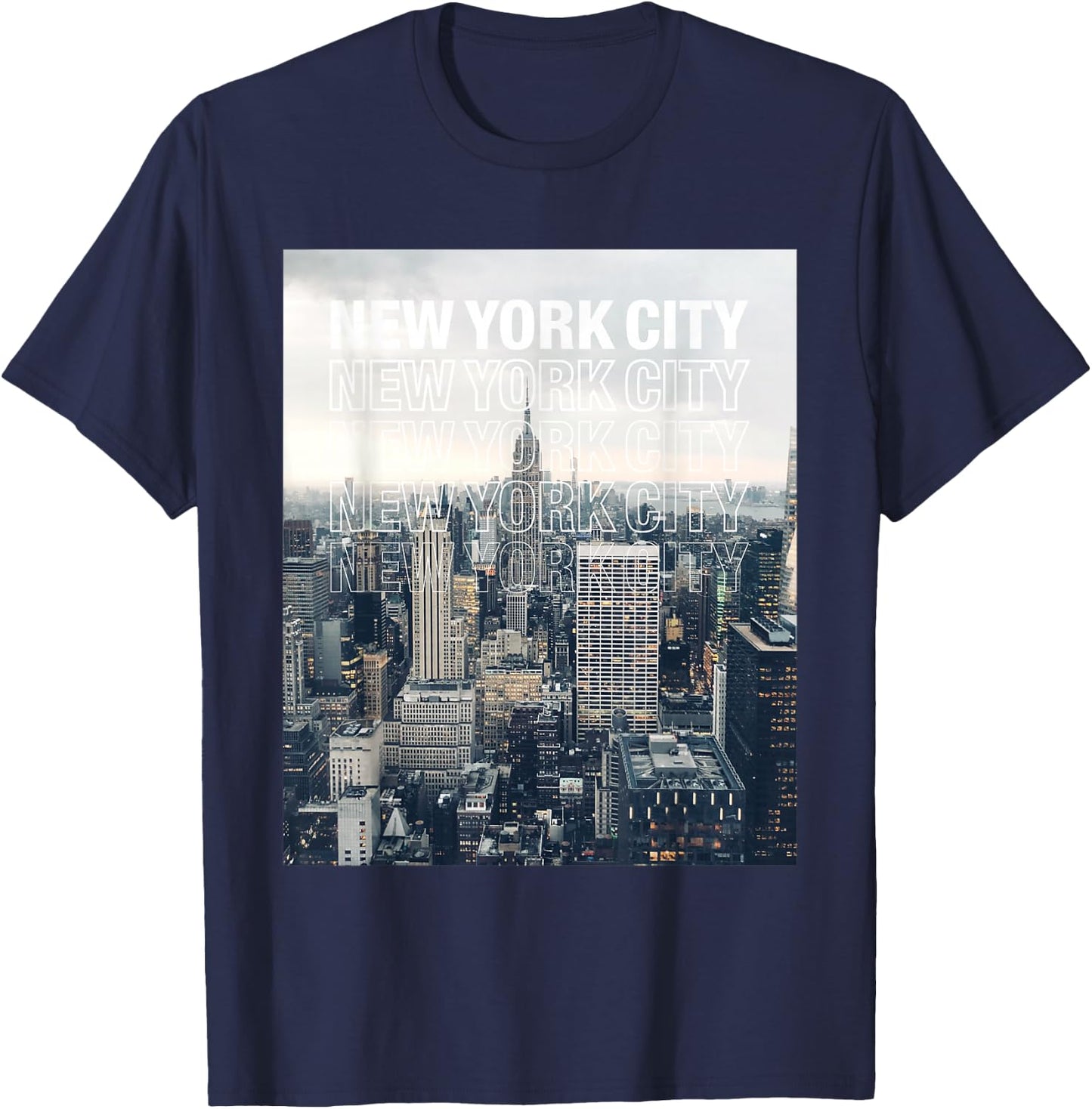 Urban New York City Shirt, New York City Skyline T-Shirt - T-Shirt | Navy