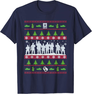 US Army Ugly Christmas Sweater Military T-Shirt - T-Shirt | Navy