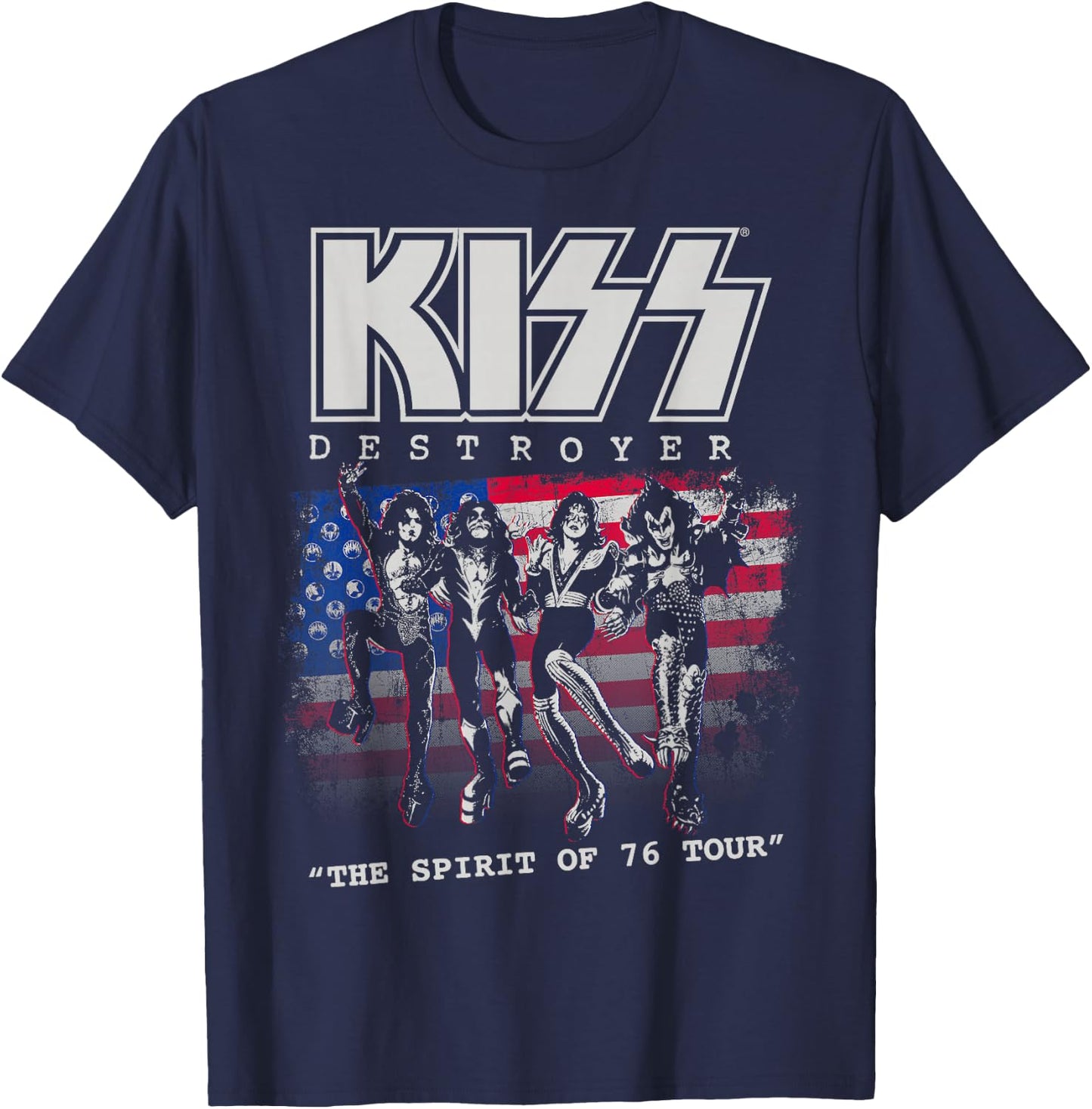 KISS - Destroyer: The Spirit of '76 T-Shirt - T-Shirt | Navy
