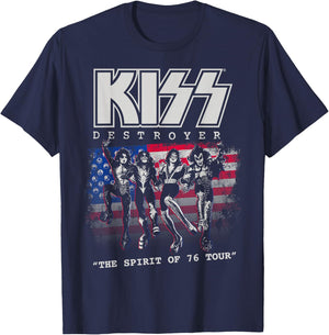 KISS - Destroyer: The Spirit of '76 T-Shirt - T-Shirt | Navy