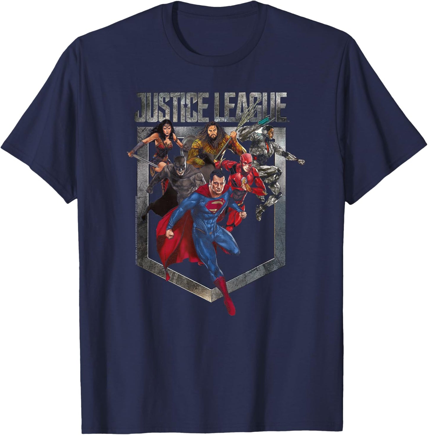 Justice League Movie Charge T Shirt T-Shirt - T-Shirt | Navy