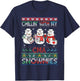 Chilling with my snowmies CMA Ugly Christmas Sweater CMA T-Shirt - T-Shirt | Navy