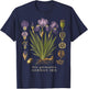 German Iris Botanical Anatomy Vintage Floral Study T-Shirt - T-Shirt | Navy