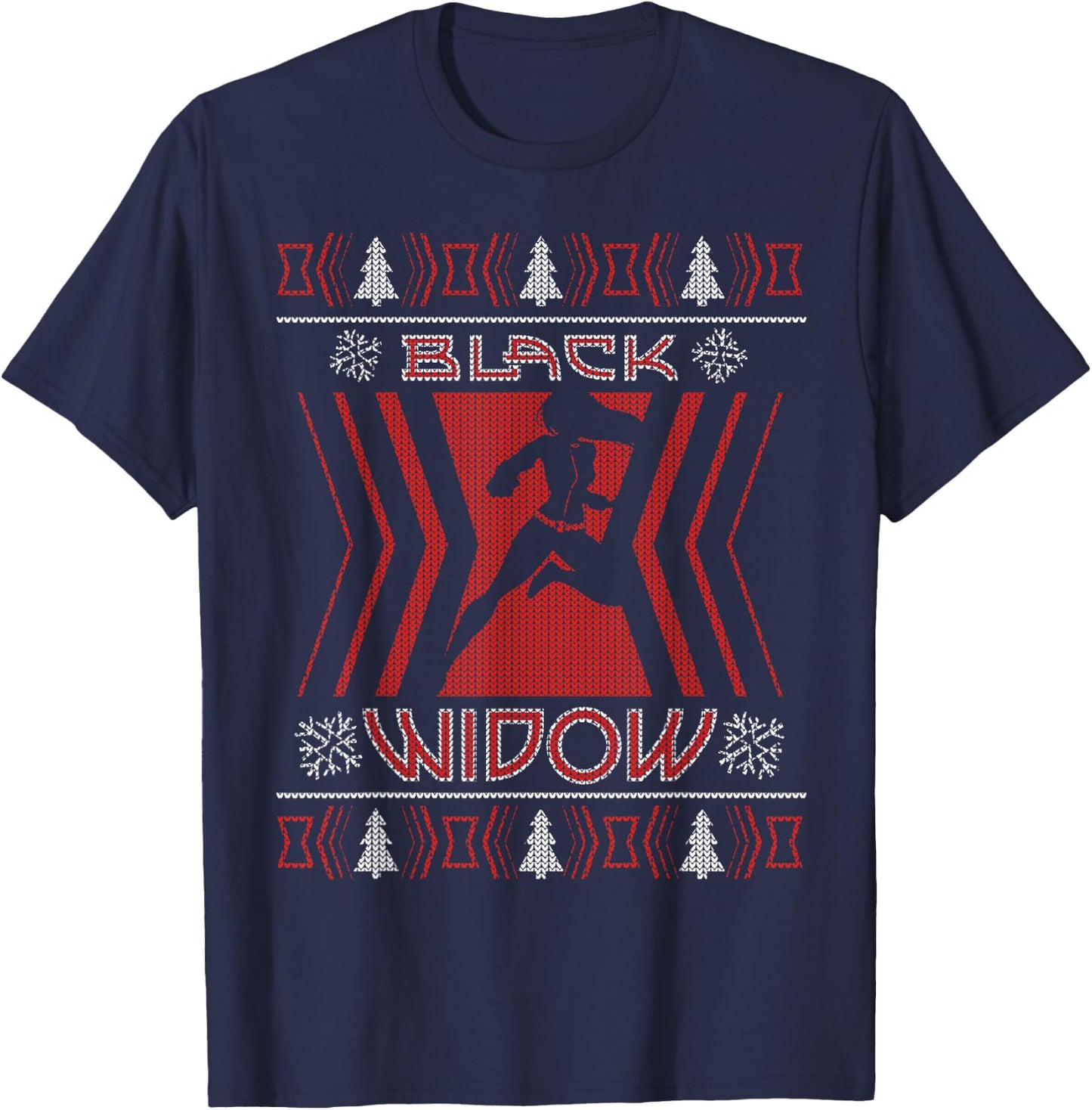 Marvel Black Widow Natasha Romanoff Holiday Sweater T-Shirt - T-Shirt | Navy