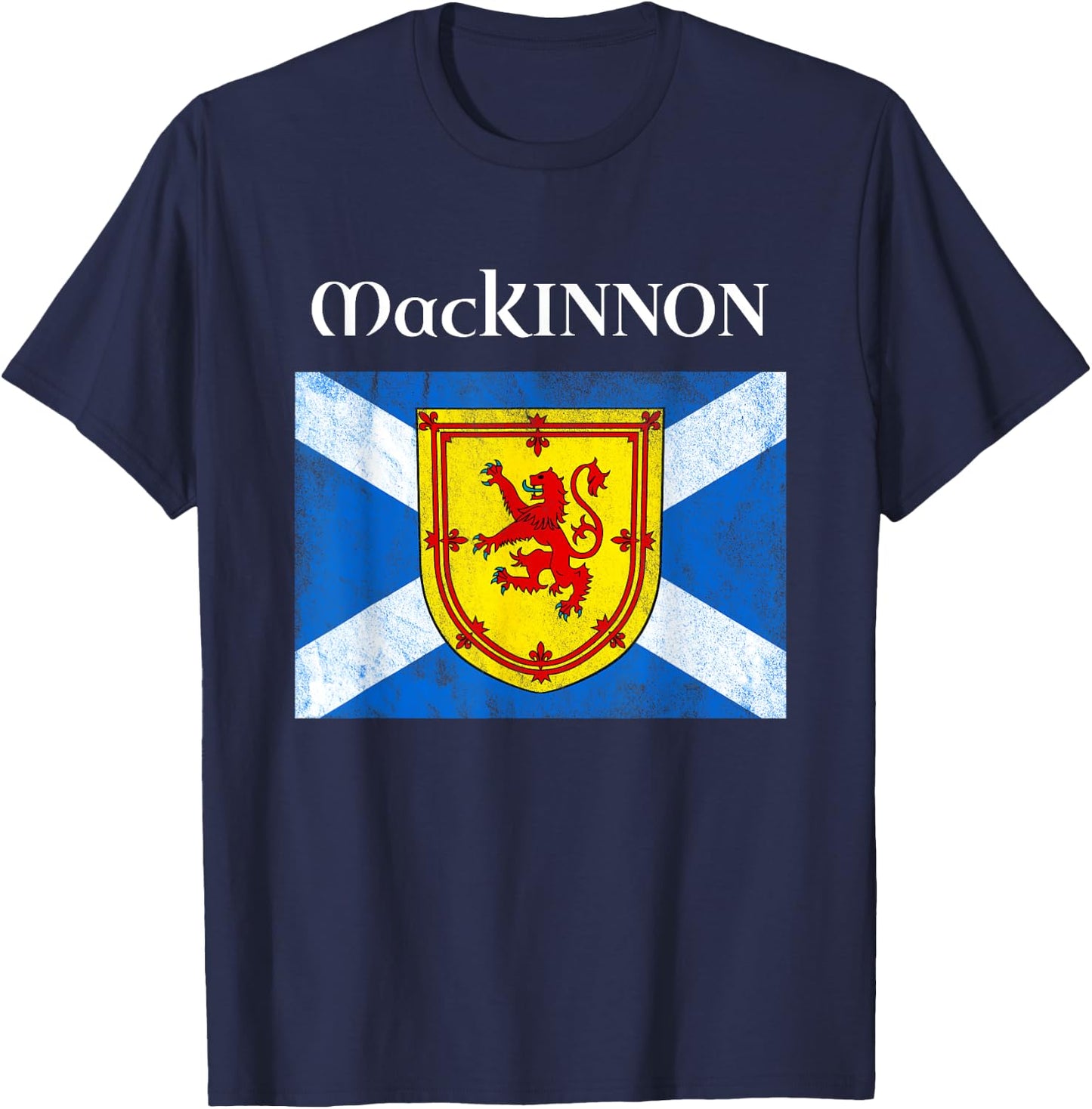 MacKinnon Scottish Clan Family Name Scotland Flag T-Shirt - T-Shirt | Navy