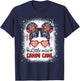 Littles Miss Candy Cane Bow Messy Bun Santa Christmas Party T-Shirt - T-Shirt | Navy