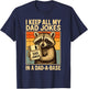 I Keep All My Dad Jokes in A Dad-A-Base Funny Fathers Day T-Shirt - T-Shirt | Navy