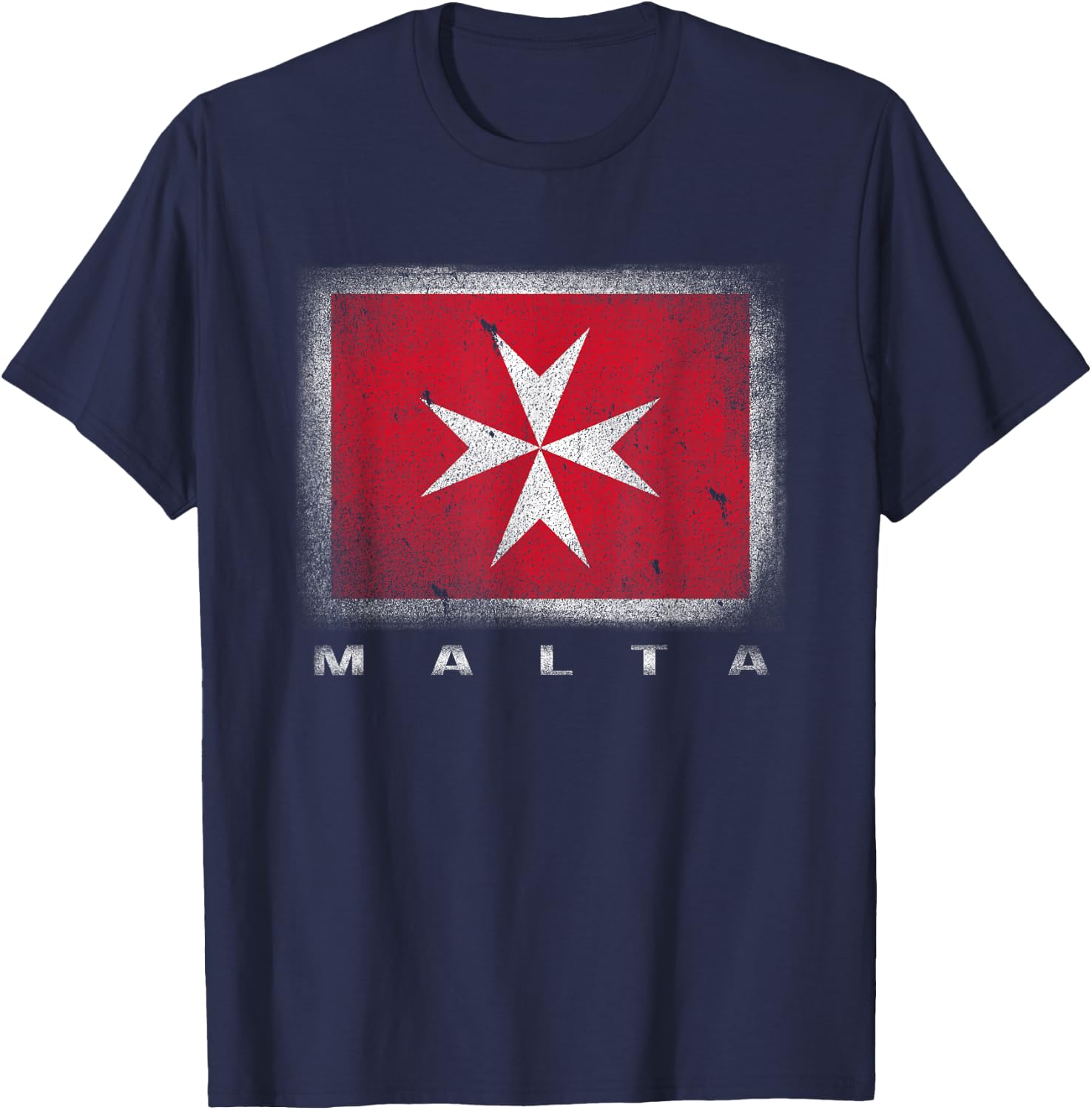 Maltese Cross Flag Malta T-Shirt - T-Shirt | Navy