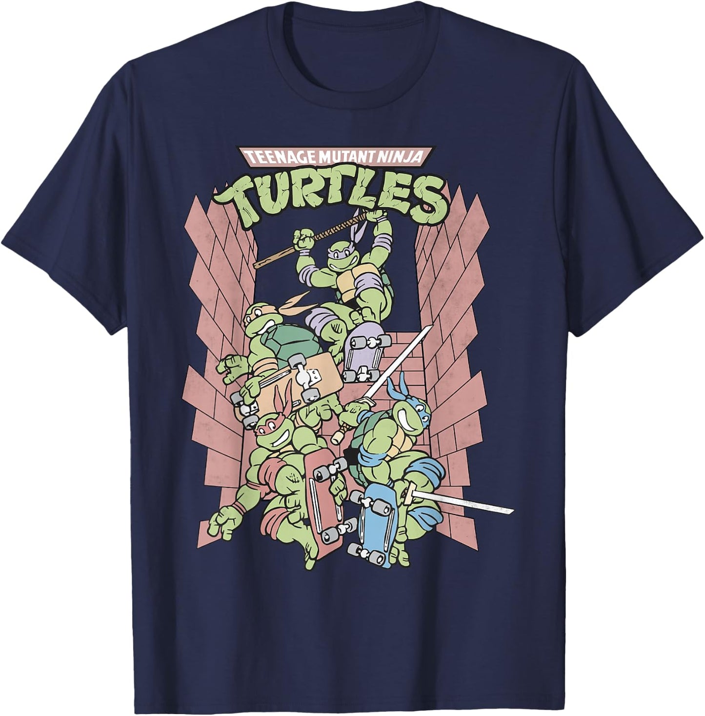 Teenage Mutant Ninja Turtles Retro Skate T-Shirt - T-Shirt | Navy