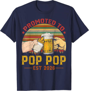 Soon to Be Pop Pop est.2026 Father's Day First Time Dad T-Shirt - T-Shirt | Navy