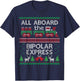 Funny Ugly Sweater Shirt Bipolar Express Christmas Train T-Shirt - T-Shirt | Navy