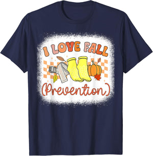 I Love Fall Prevention Nurse Physical Therapy Fall Retro T-Shirt - T-Shirt | Navy