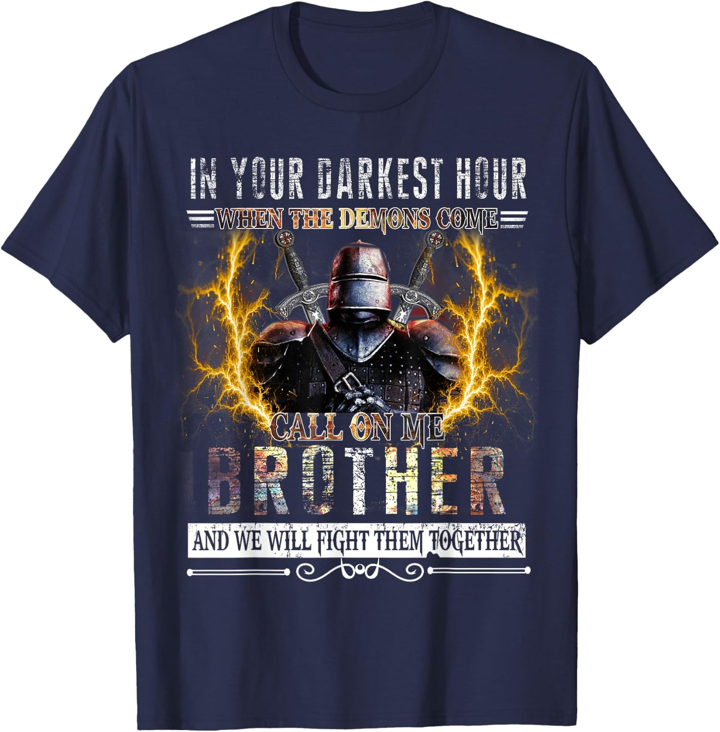 In your darkest hour Knights Templar Brother T-Shirt - T-Shirt | Navy
