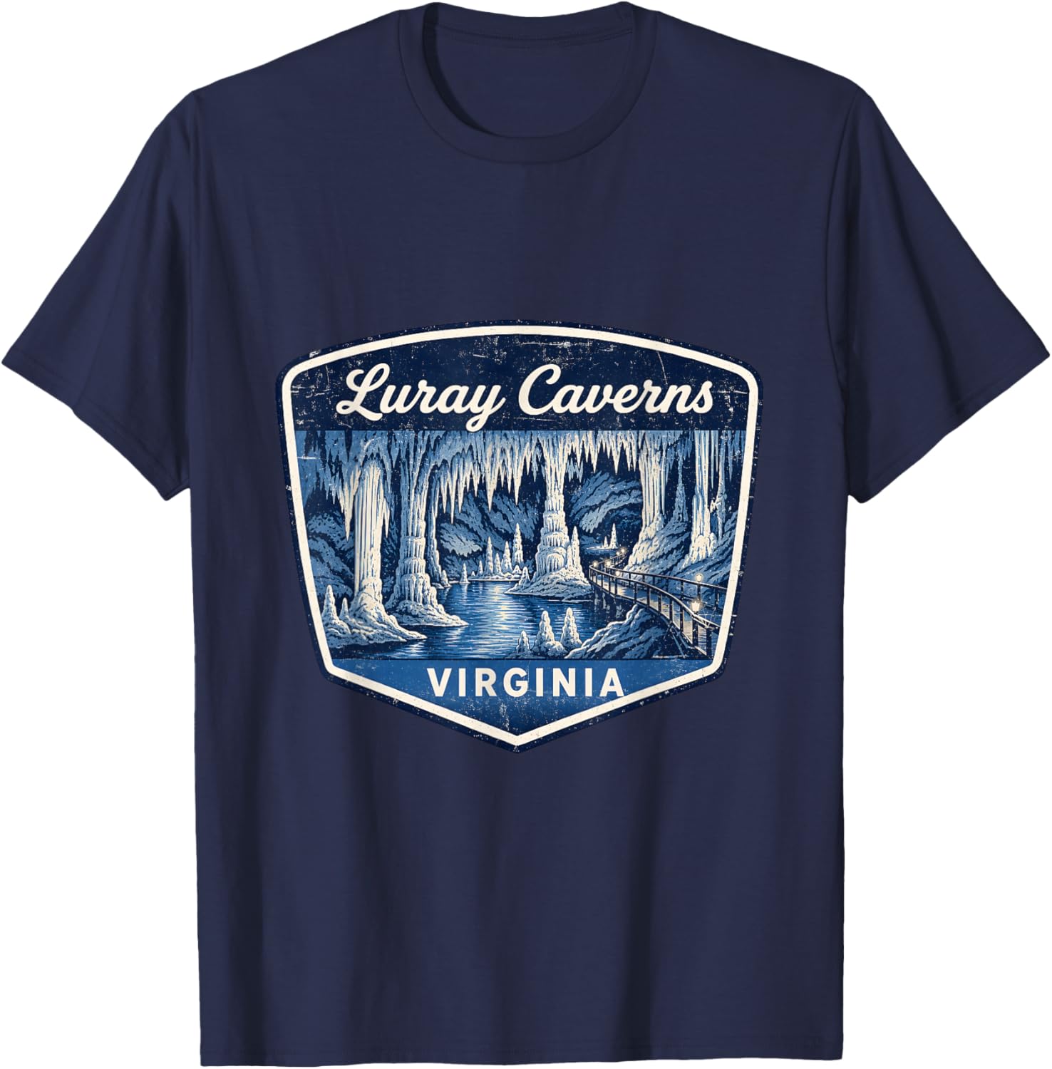 Luray Caverns Virginia Cave Tour Natural Wonder Travel T-Shirt - T-Shirt | Navy