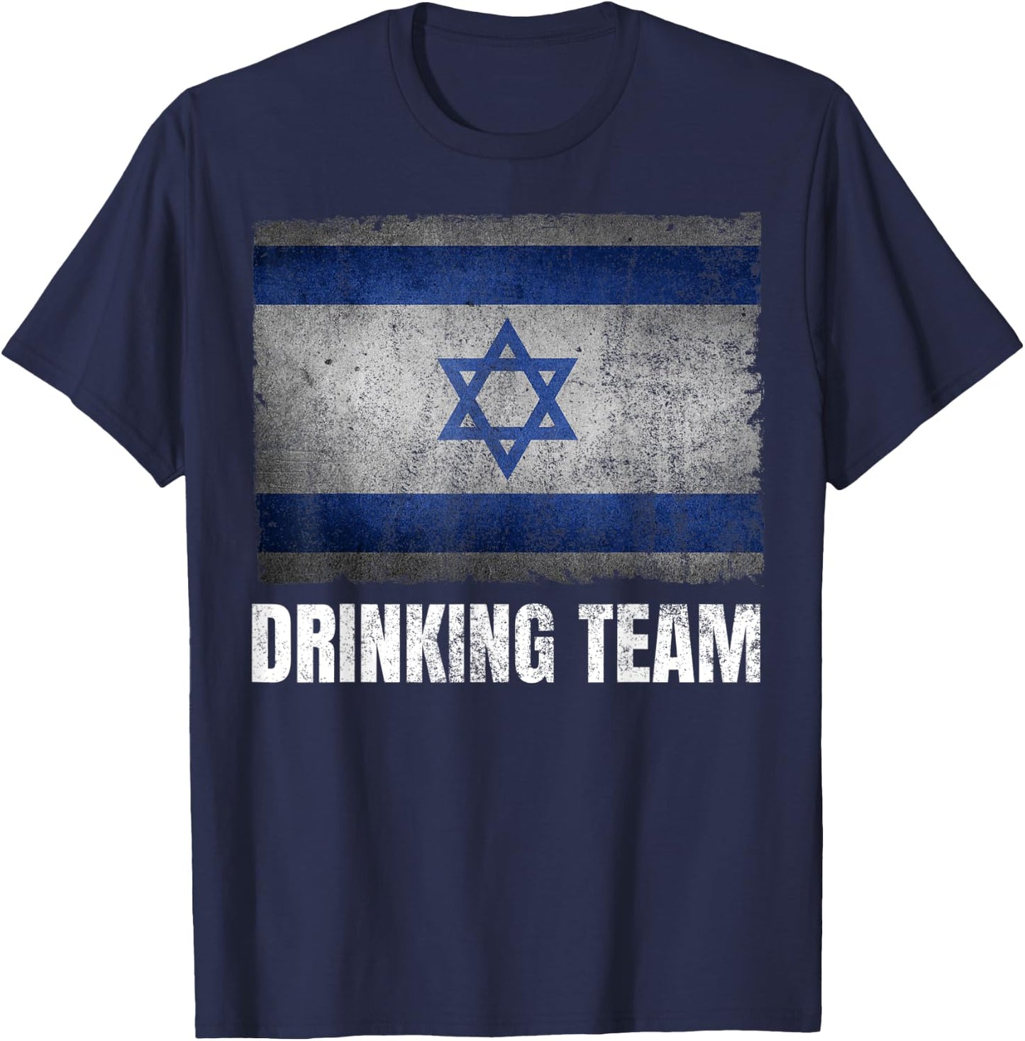 Israel Drinking Team Shirt Funny Jewish Gifts Israeli Flag T-Shirt - T-Shirt | Navy