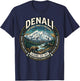 Denali National Park Alaska Mountain Wildlife Vintage Badge T-Shirt - T-Shirt | Navy