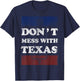Vintage Don't Mess With Longhorn Lone Star State Texas Shirt T-Shirt - T-Shirt | Navy