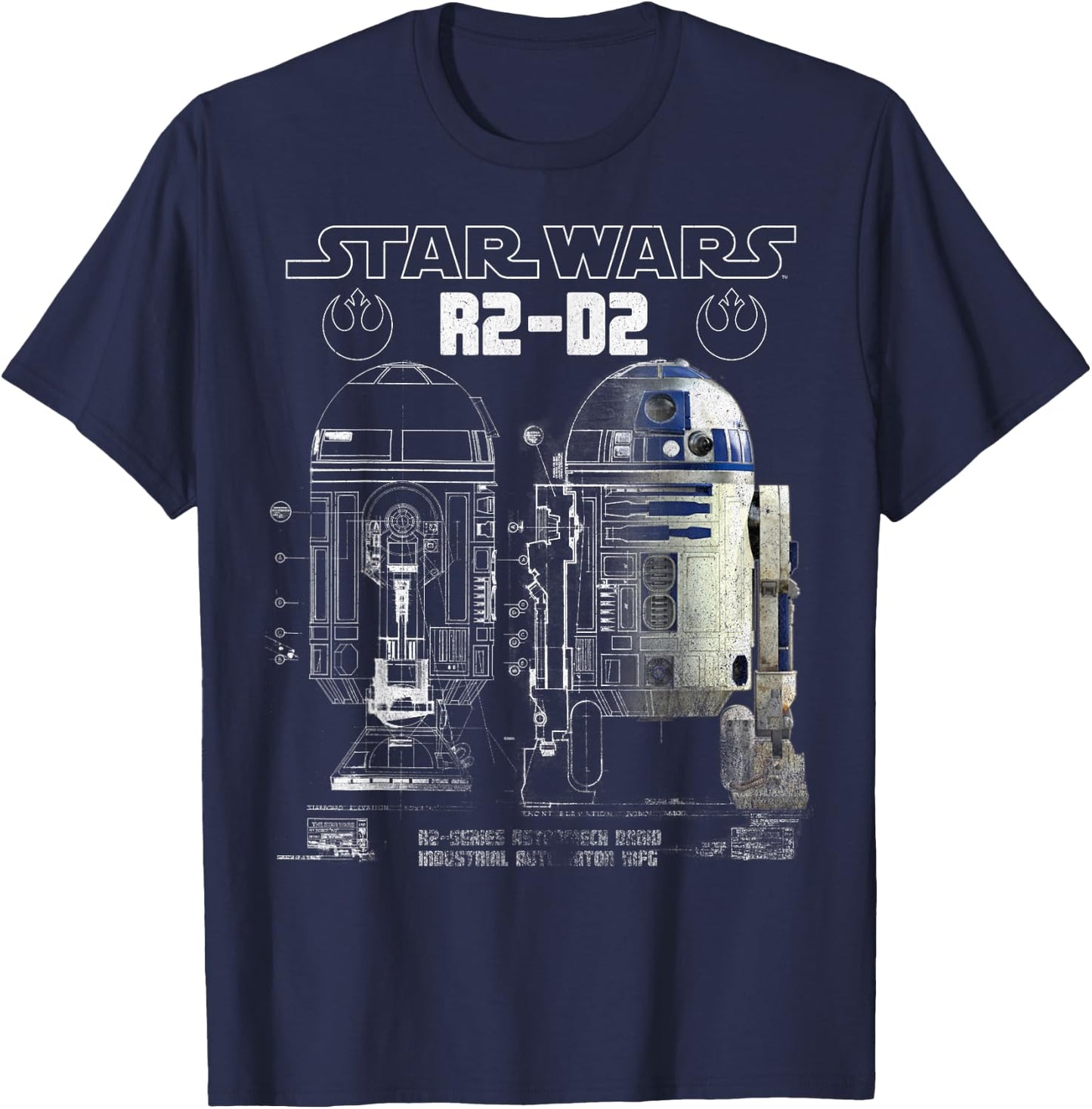Star Wars R2-D2 Astromech Droid Schematic Graphic T-Shirt - T-Shirt | Navy