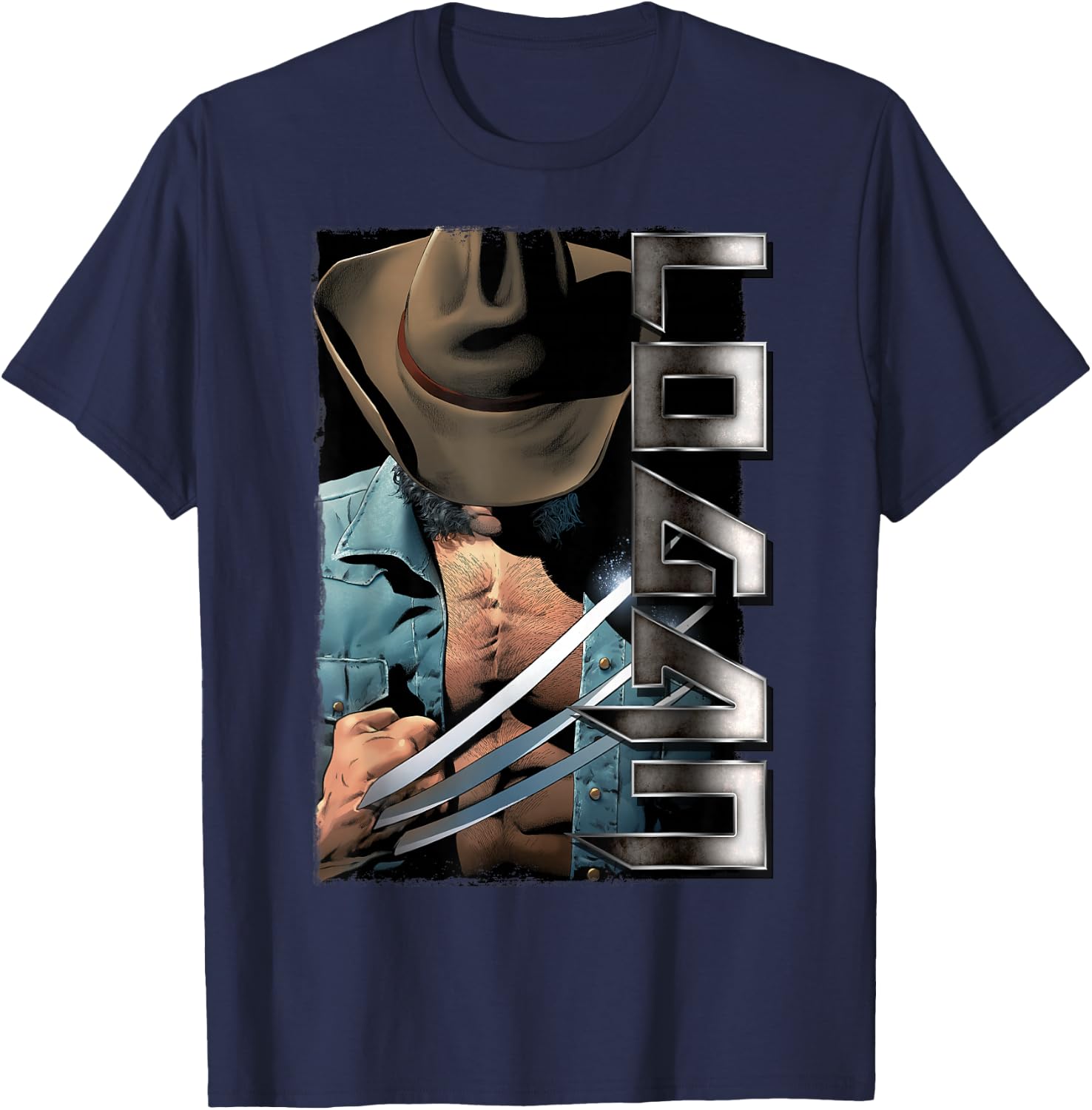 Marvel X-Men Wolverine Old Man Logan Profile Graphic T-Shirt - T-Shirt | Navy