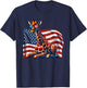 Vintage Giraffe USA Flag Animals Lovers Patriotic Sunglasses T-Shirt - T-Shirt | Navy