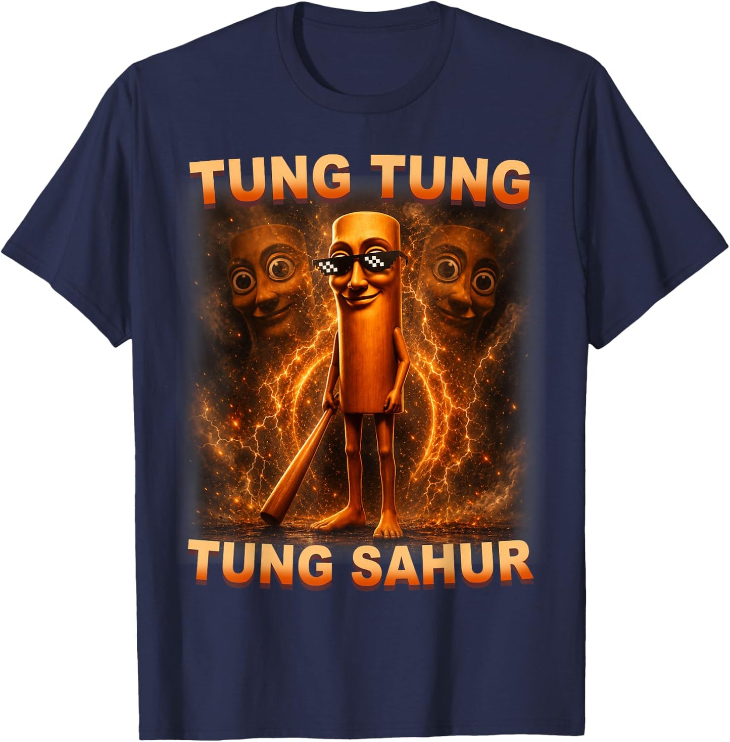 Tung Tung Tung Sahur is Calling Funny Italian Brainrot T-Shirt - T-Shirt | Navy