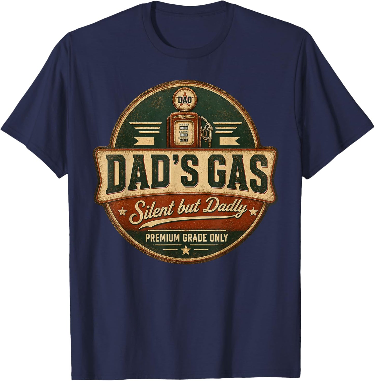 Silent But Dadly Funny Father's Day Fart Dad Farting Vintage T-Shirt - T-Shirt | Navy