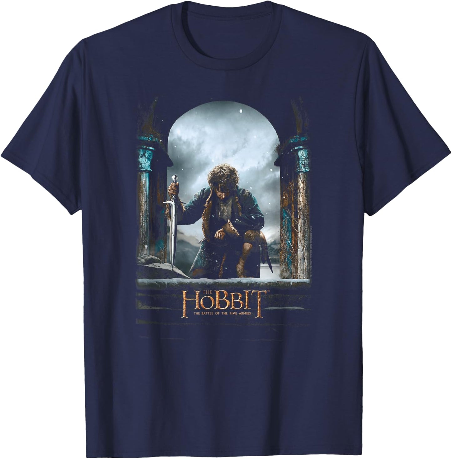 Hobbit Bilbo Kneel Poster T Shirt T-Shirt - T-Shirt | Navy