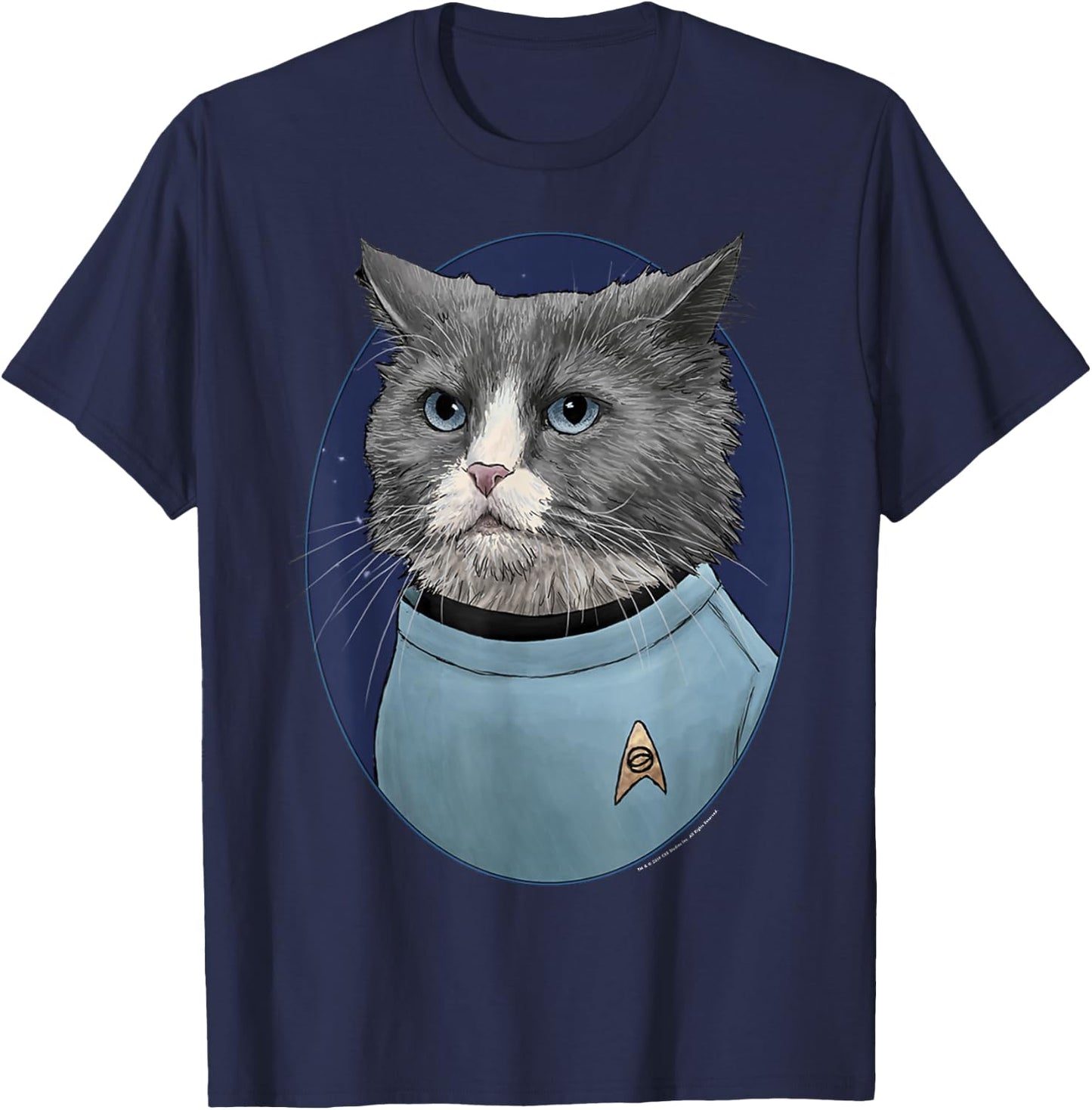 Star Trek: The Original Series Leonard McCoy Cat Portrait T-Shirt - T-Shirt | Navy