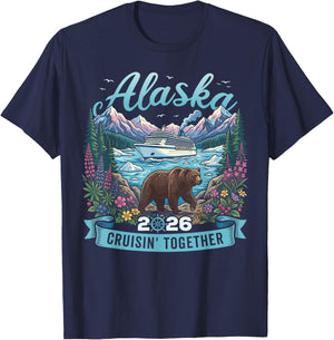 Matching Family Friends Group Travel Alaska Cruise 2026 T-Shirt - T-Shirt | Navy