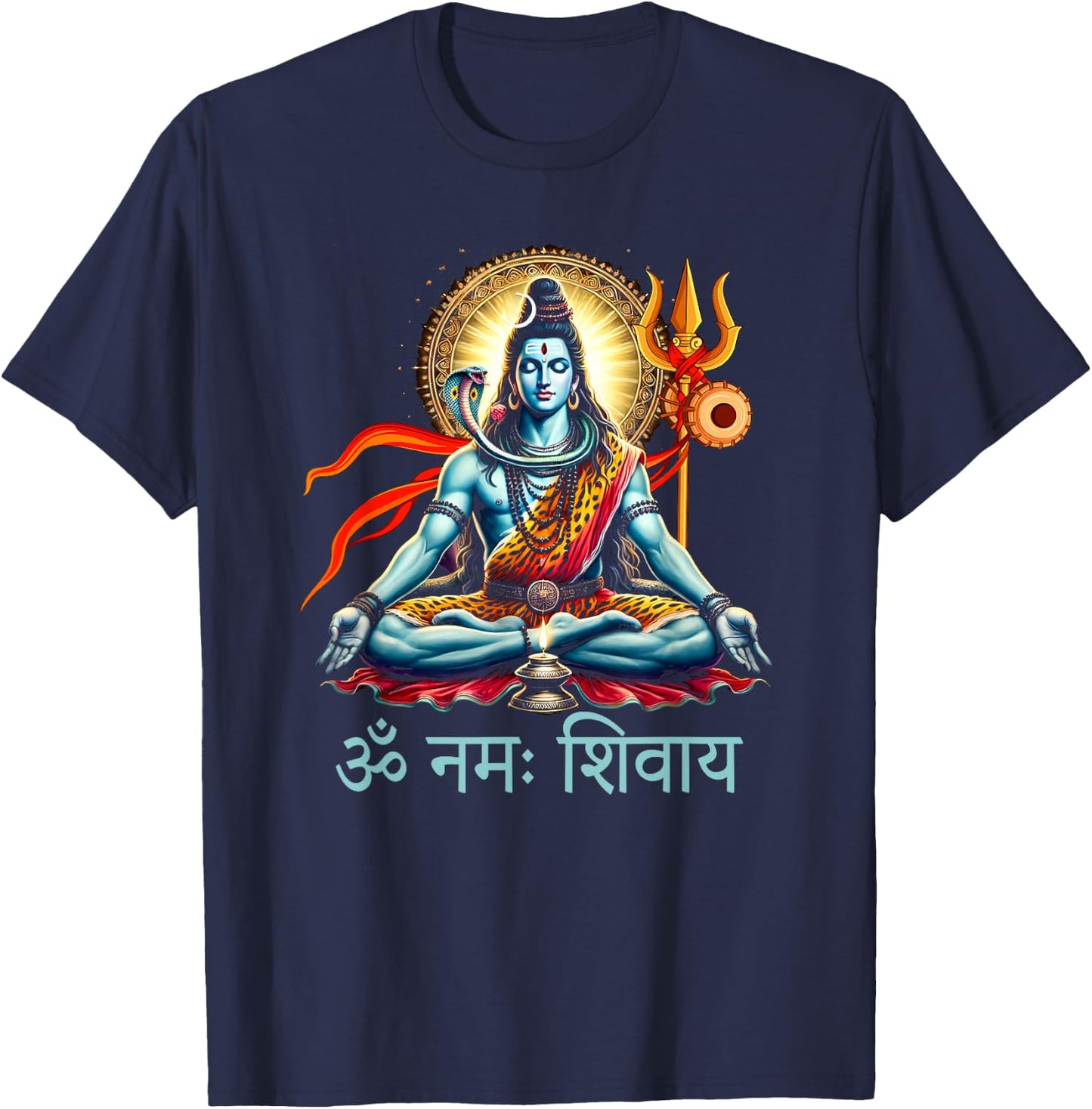 Shiva Hindu God Shiva Yoga Meditation Spiritual Religious T-Shirt - T-Shirt | Navy