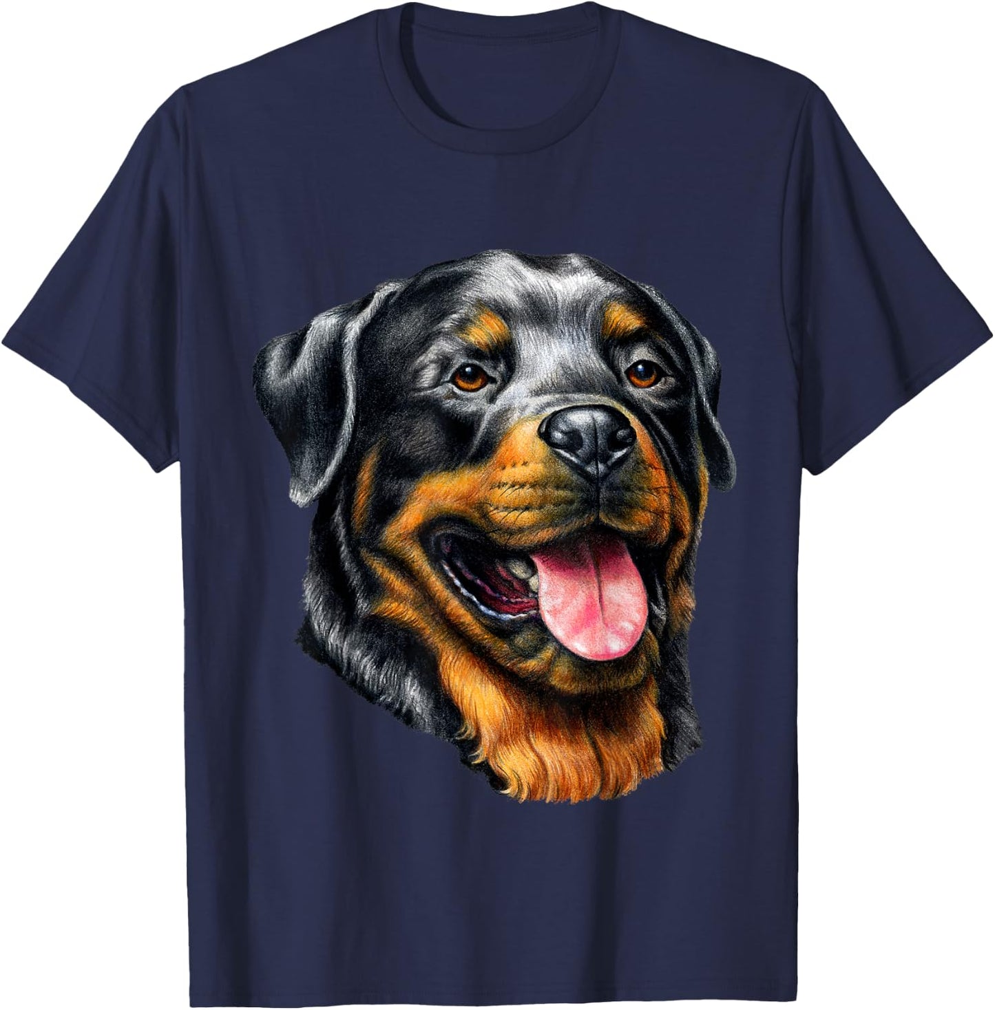 Face Portrait Watercolor Painting Rott Cool Dog Rottweiler T-Shirt - T-Shirt | Navy