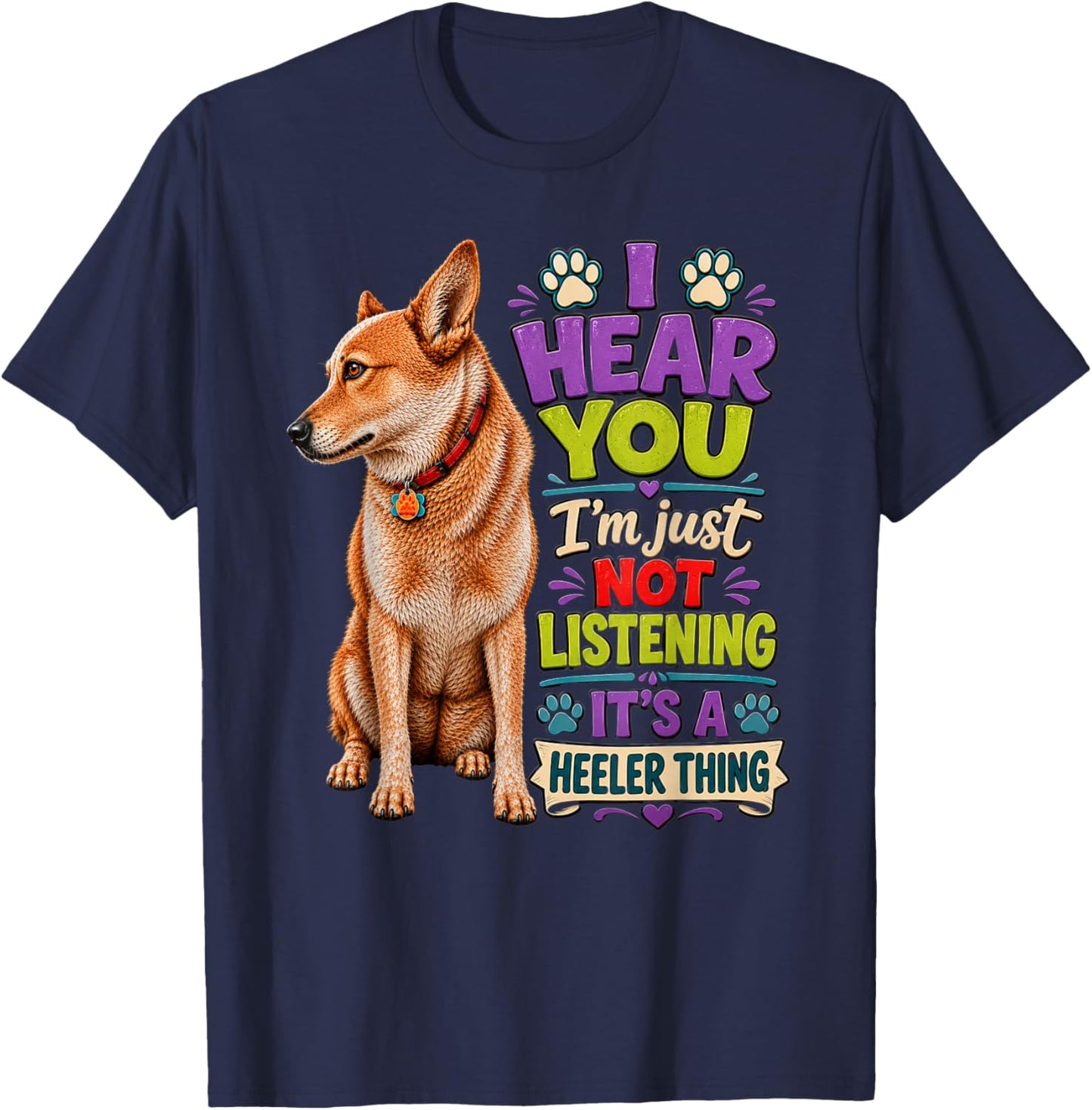 Red Heeler Farm Dog Sunset Australian Cattle Dog Shirt T-Shirt - T-Shirt | Navy