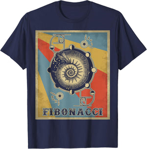 Vintage Fibonacci Golden Ratio Shirt T-Shirt - T-Shirt | Navy