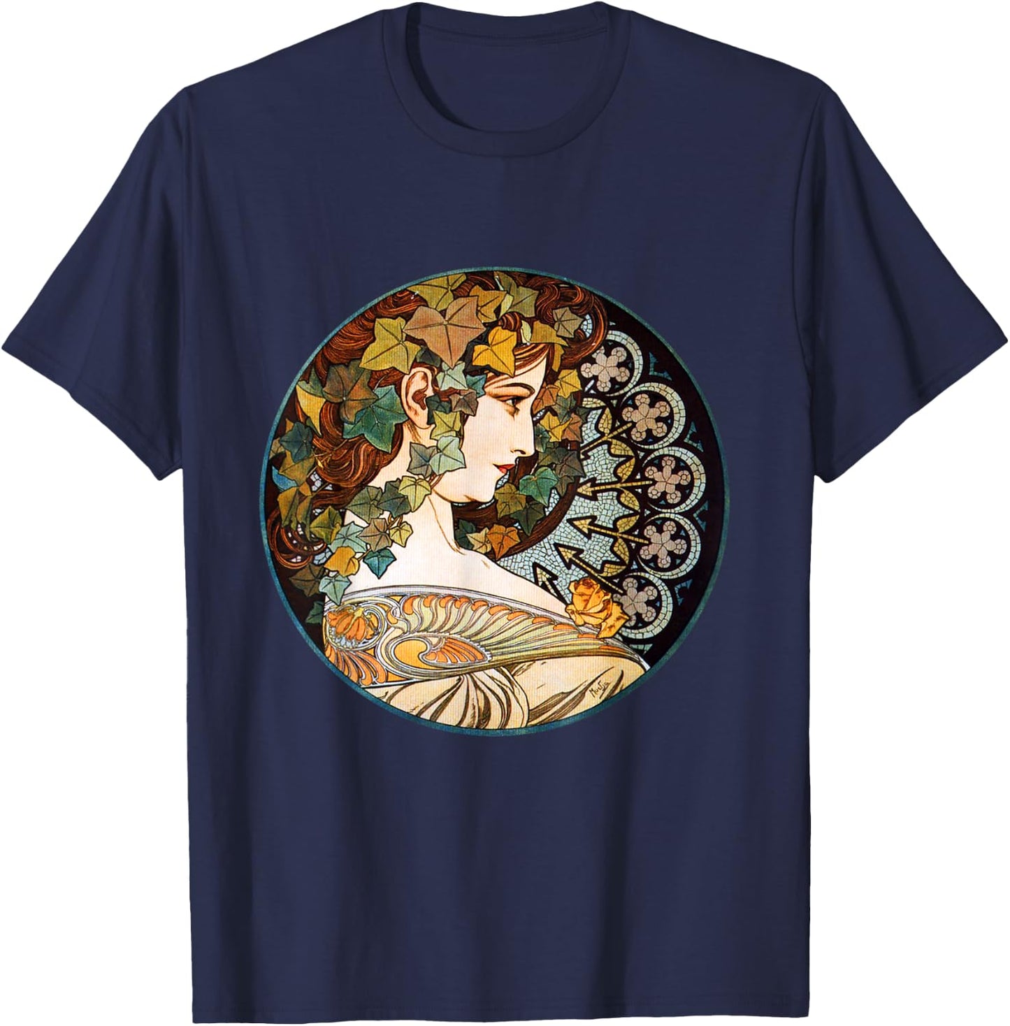 Vintage Green Ivy Goddess T-Shirt - T-Shirt | Navy