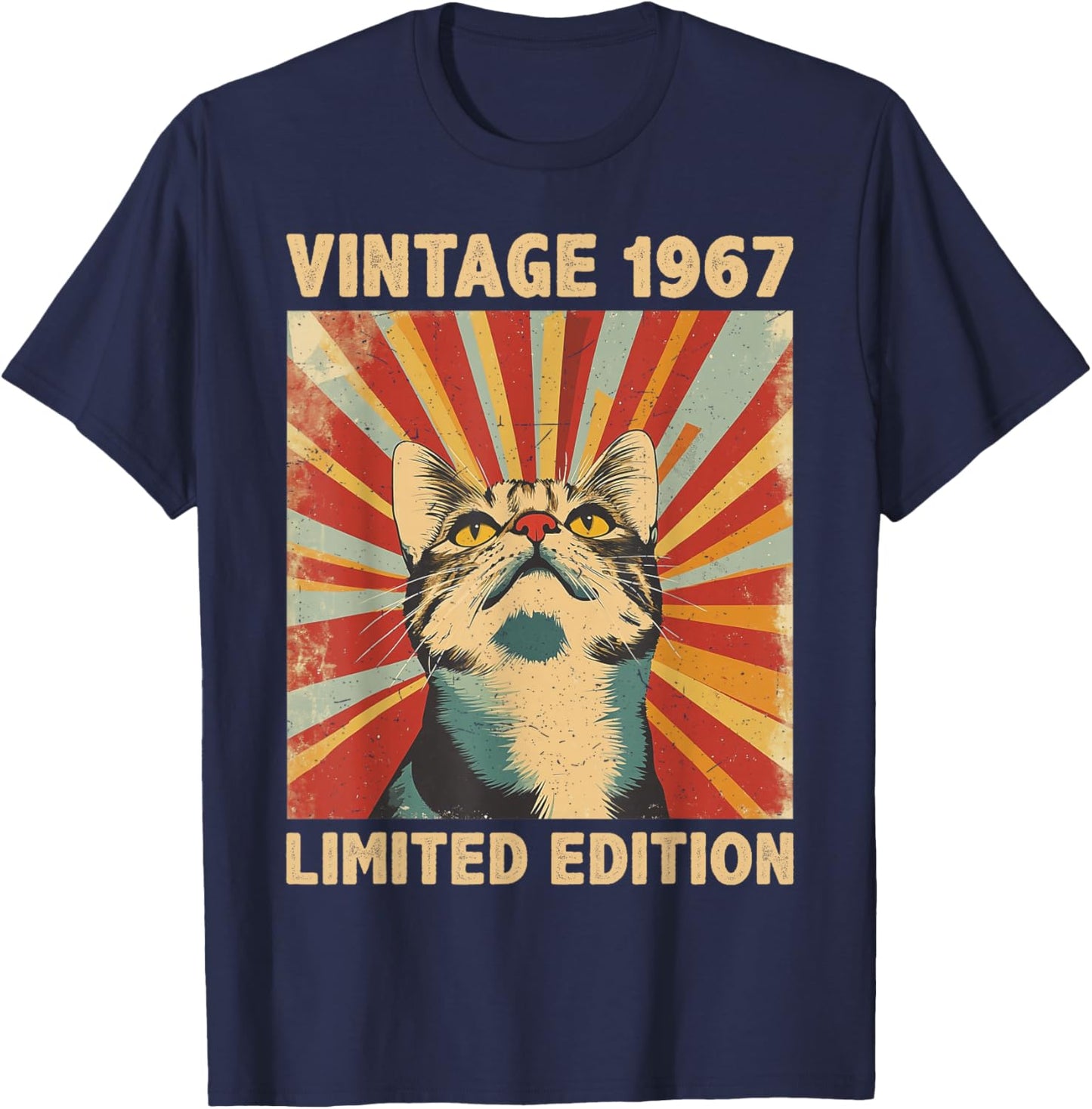 59 Years Old Gift Vintage 1967 Cat Lover 59th Birthday T-Shirt - T-Shirt | Navy
