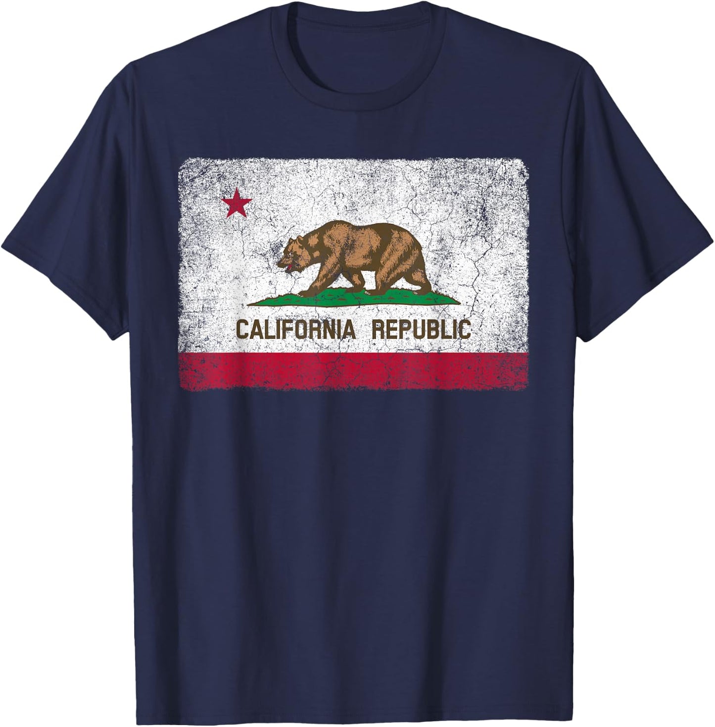 California Flag Republic Vintage Retro Official Gift T-Shirt - T-Shirt | Navy