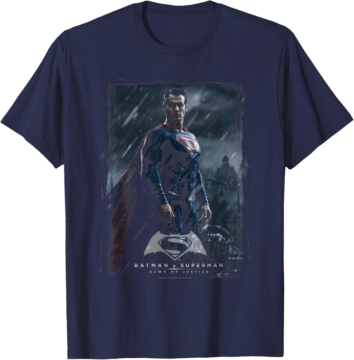 Batman v Superman Super Poster T Shirt T-Shirt - T-Shirt | Navy